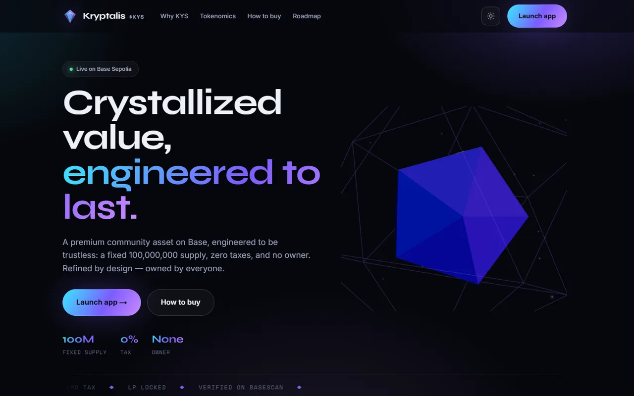 Kryptalis — Token launch dəsti