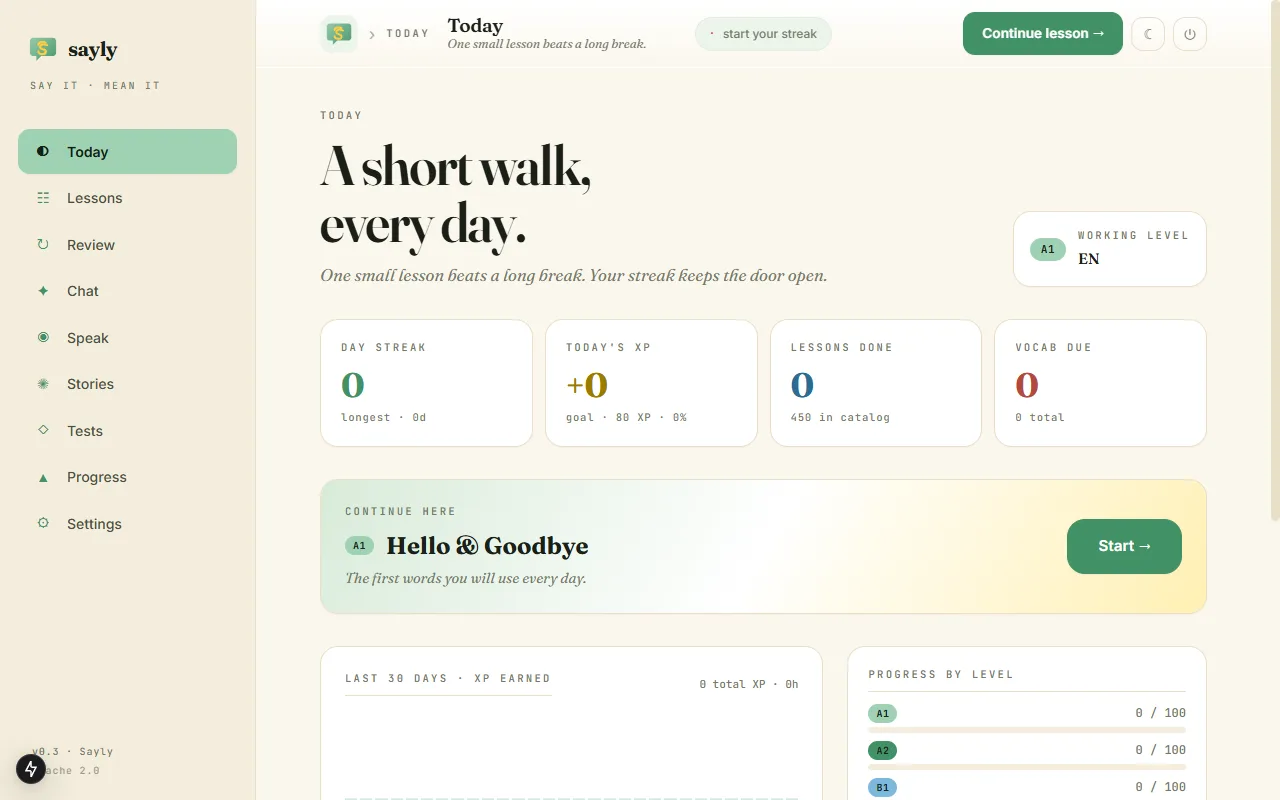 Sayly — Language Trainer